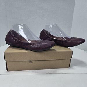 Lucky Brand Emmie Burgundy Leather Ballet Slipper Flats Women's Size 8 Wide